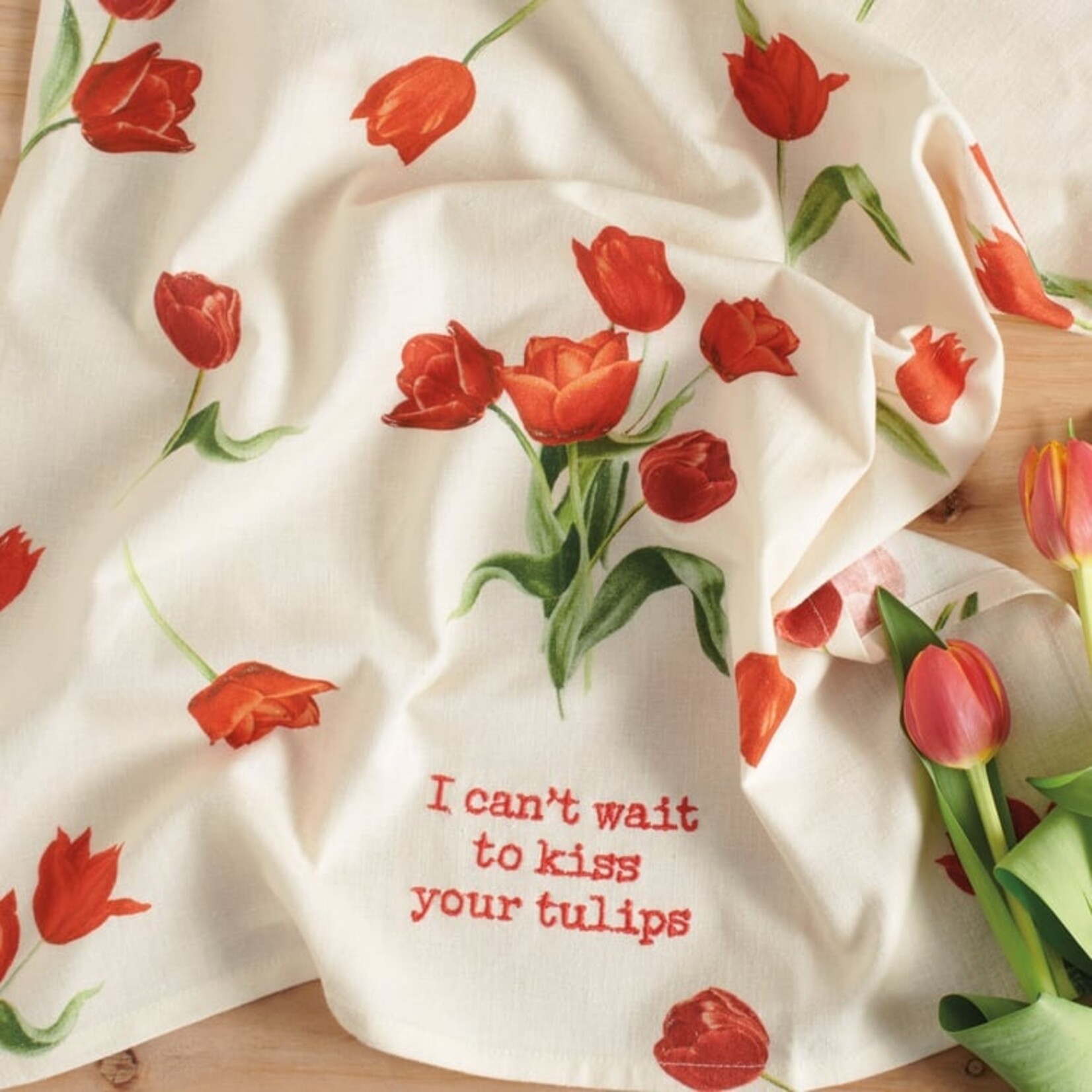 Primitives by Kathy Primitives by Kathy-I Can't Wait To Kiss Your Tulips Kitchen Towel