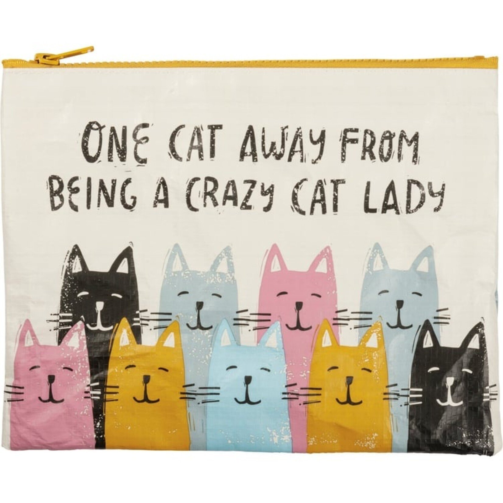Primitives by Kathy Primitives by Kathy-One Cat Away From Crazy Cat Lady Zipper Pouch