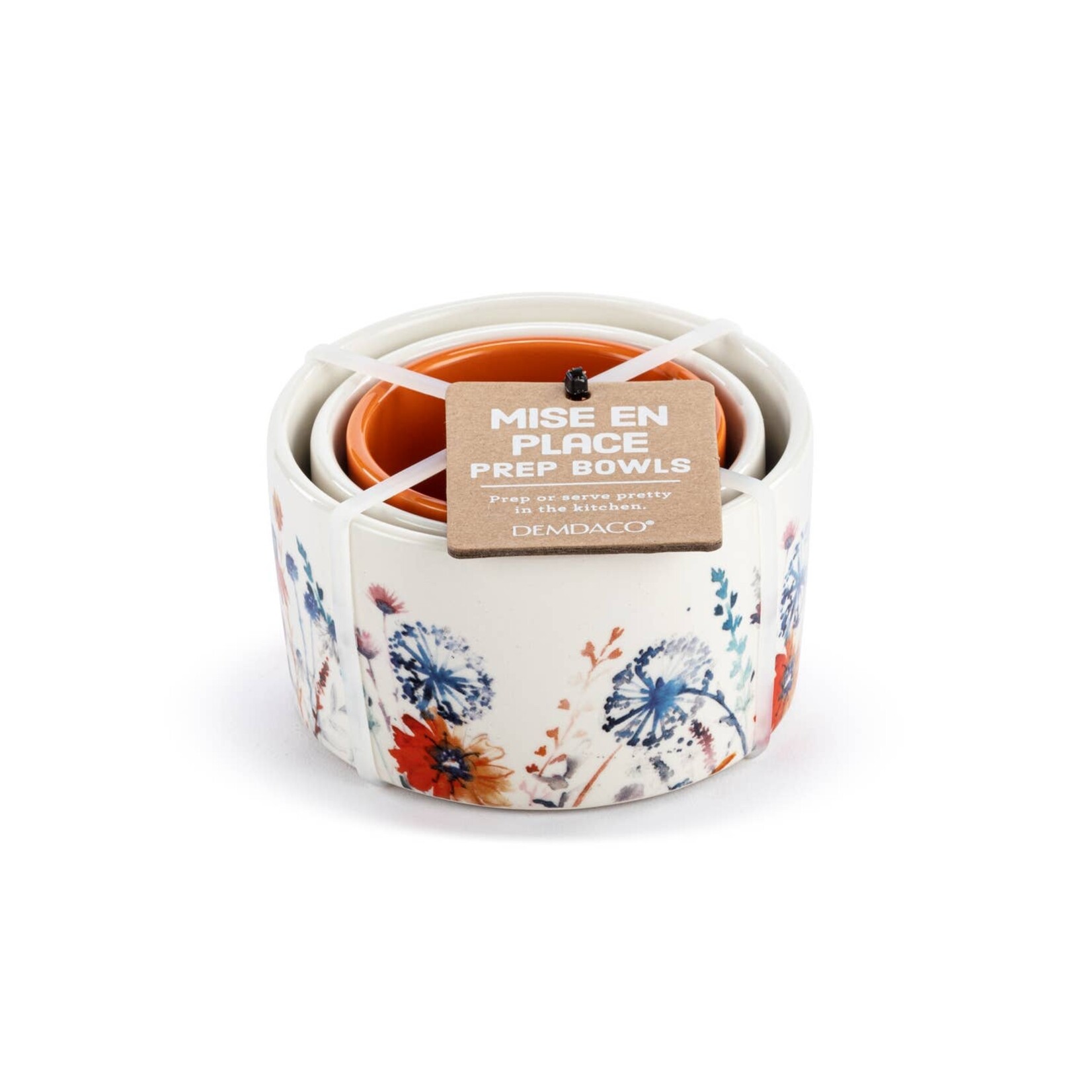 Demdaco Demdaco-Nesting Prep Bowls Wildflowers - Set of 3
