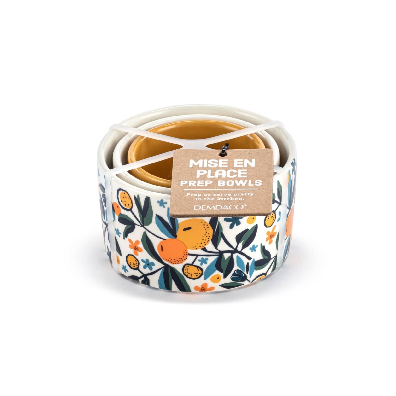 Demdaco Demdaco-Nesting Prep Bowls Citrus Blooms - Set of 3