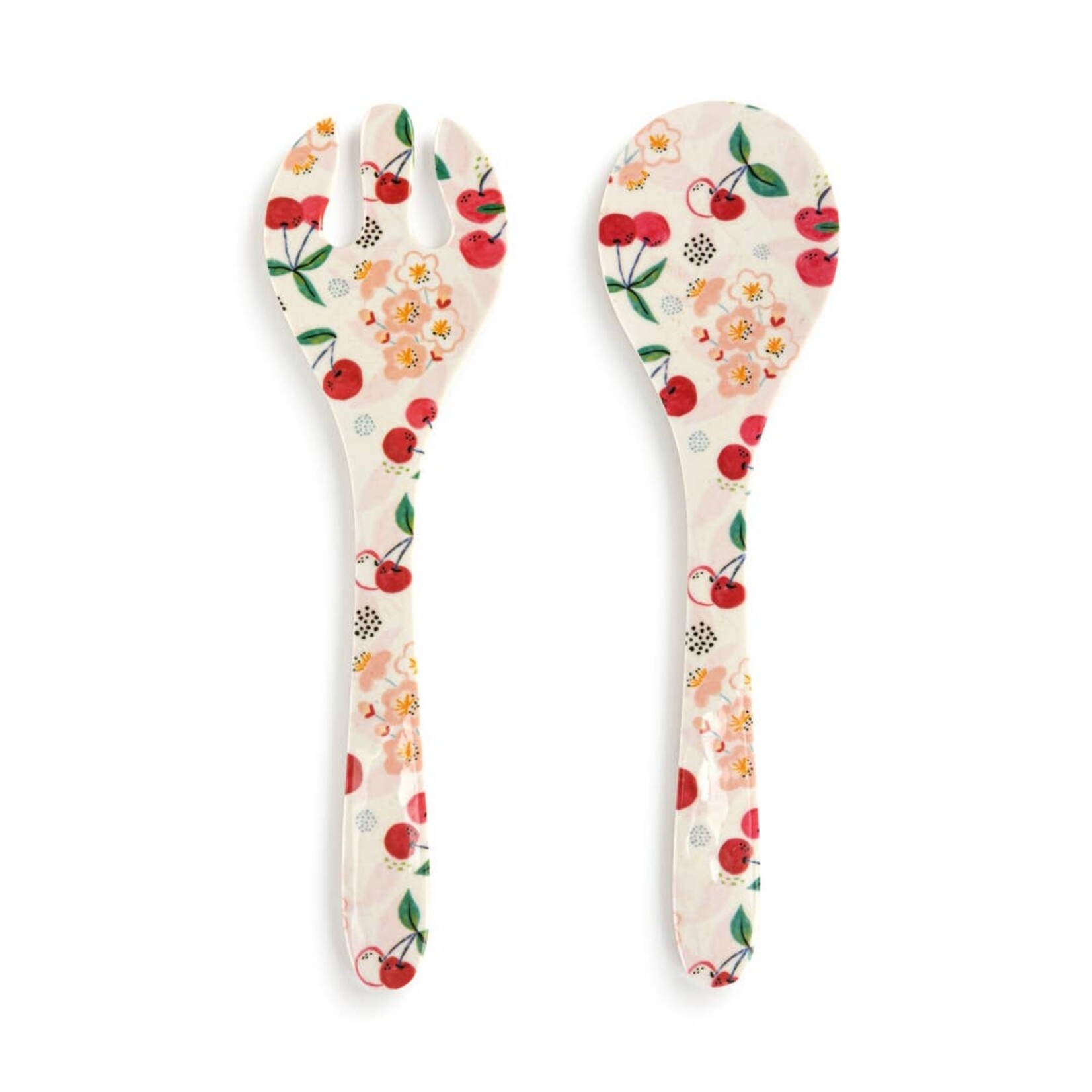 Demdaco Demdaco-Cherry Bamboo Melamine Utensil Set - 3x11in