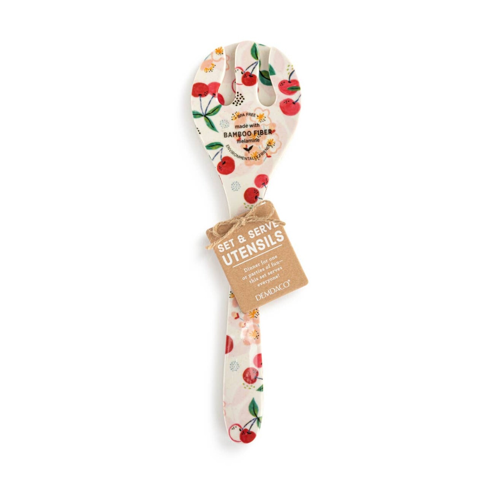 Demdaco Demdaco-Cherry Bamboo Melamine Utensil Set - 3x11in