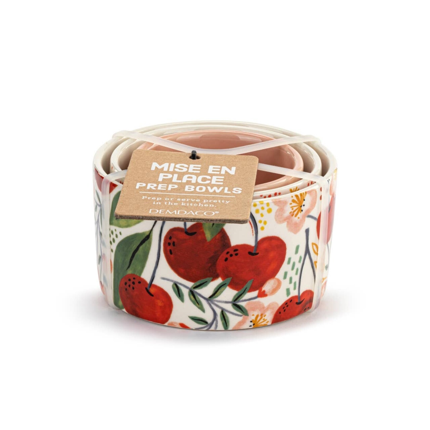 Demdaco Demdaco-Nesting Prep Bowls Cherry - Set of 3