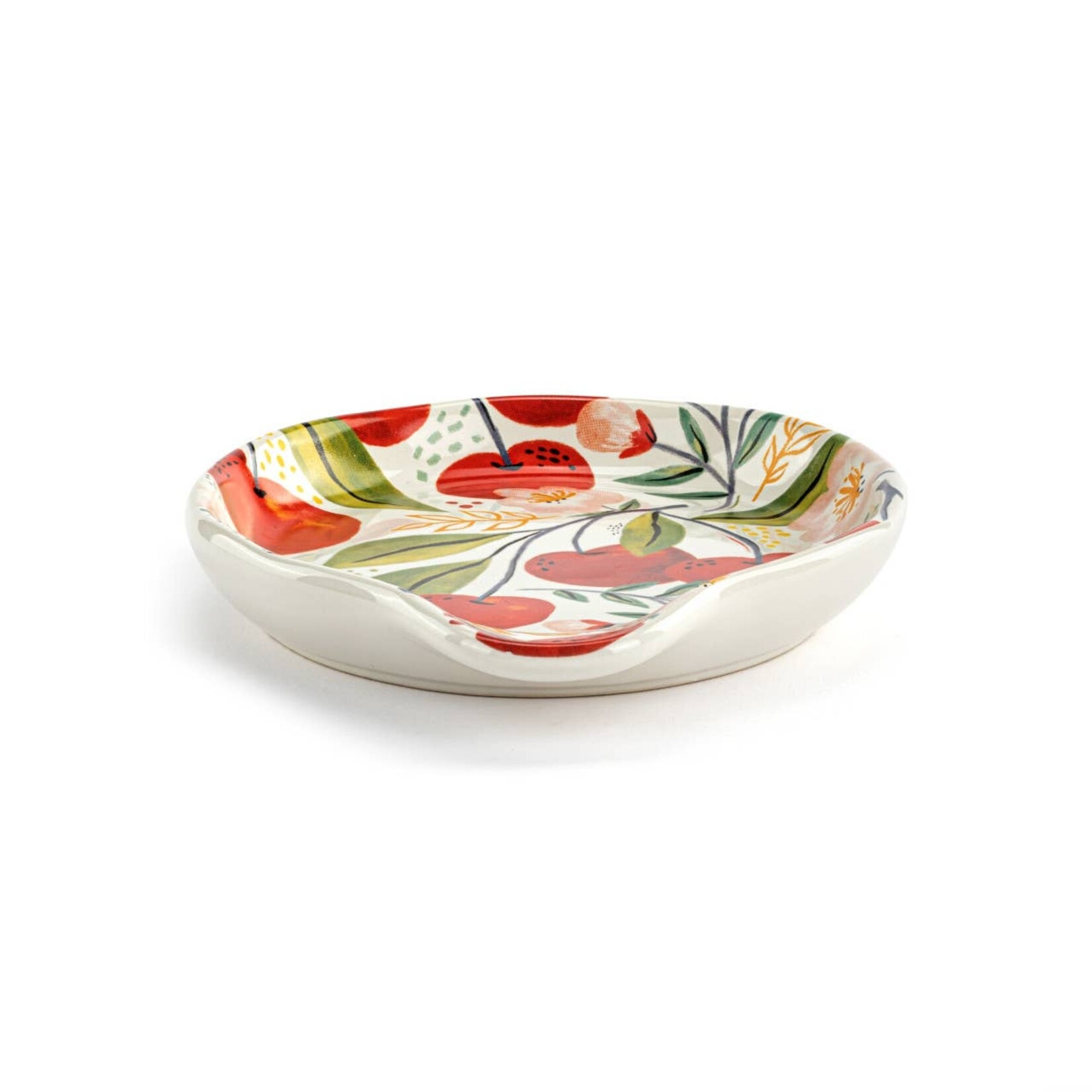 Demdaco Demdaco-Cherry Ceramic Spoon Rest - 4.5x6in