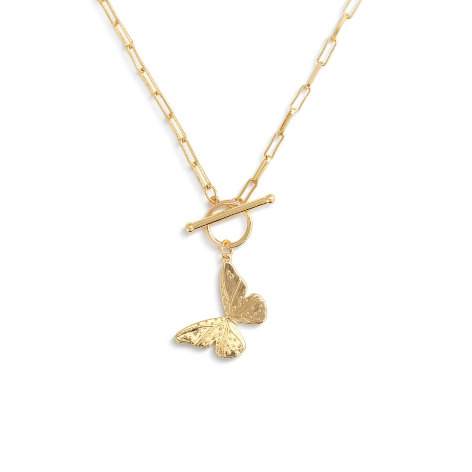 Demdaco Demdaco-Butterfly Toggle Gold Necklace 16in