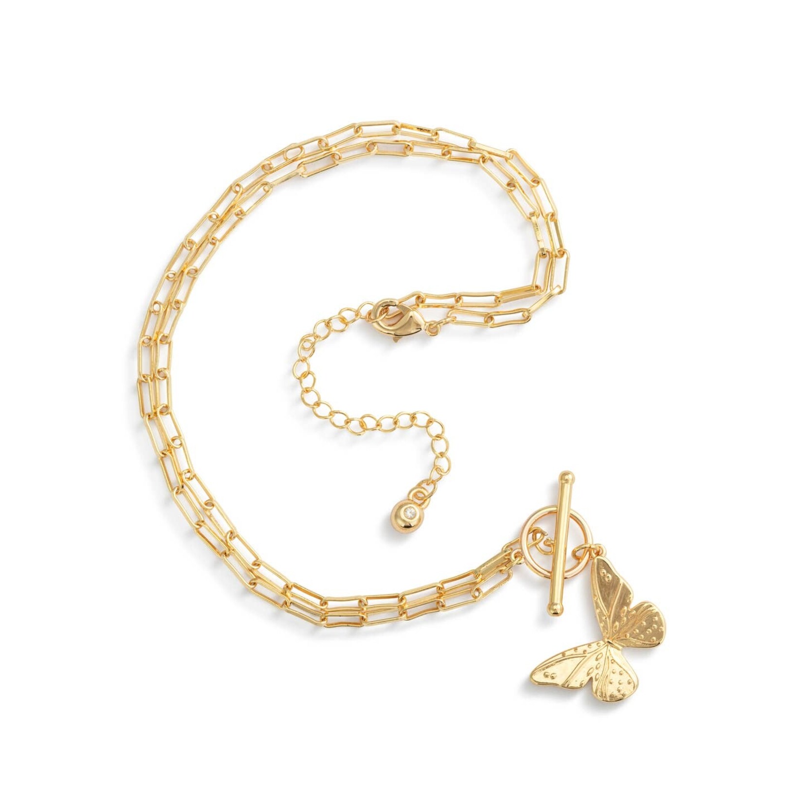 Demdaco Demdaco-Butterfly Toggle Gold Necklace 16in