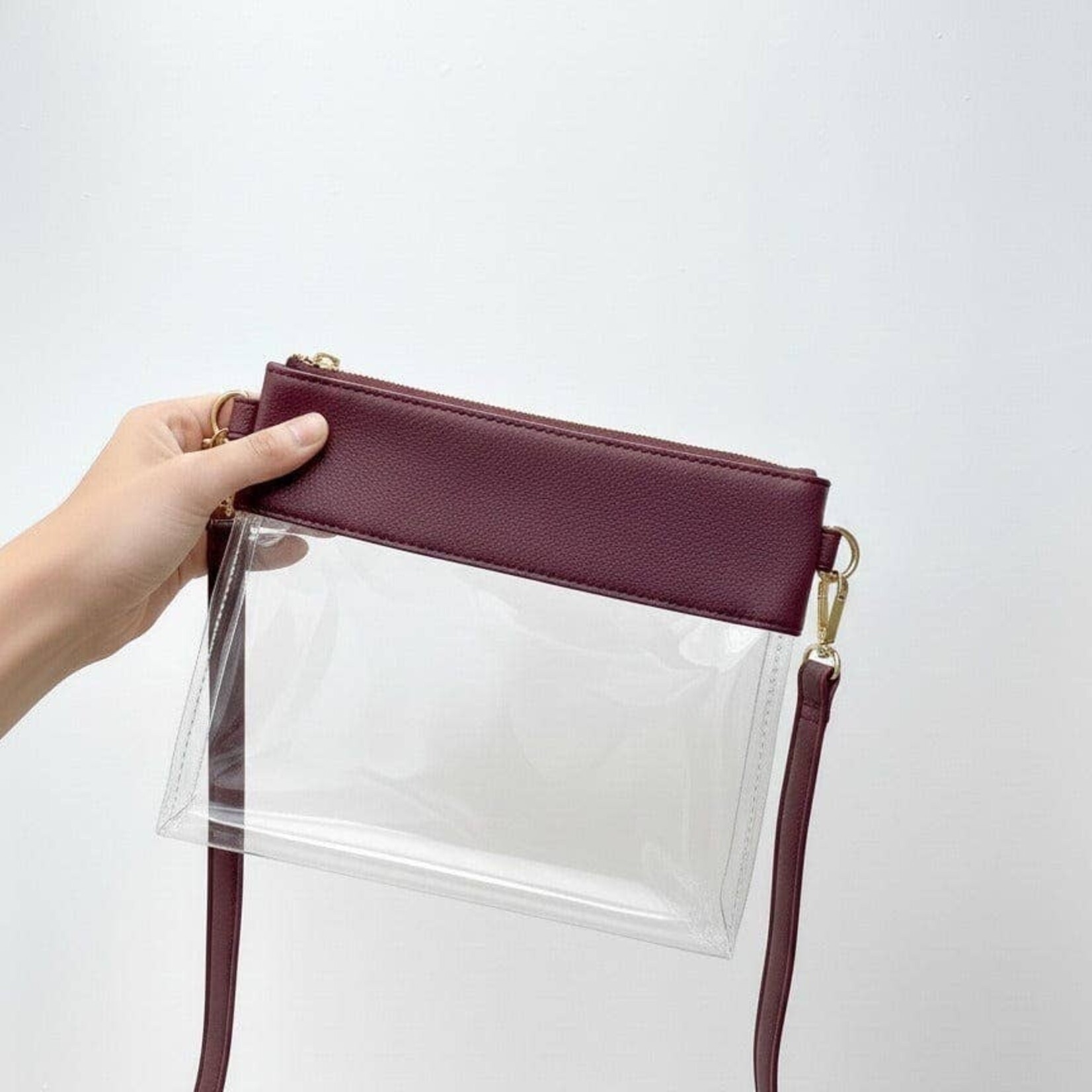Mimi Wholesale Mimi -Wine Crossbody Clear
