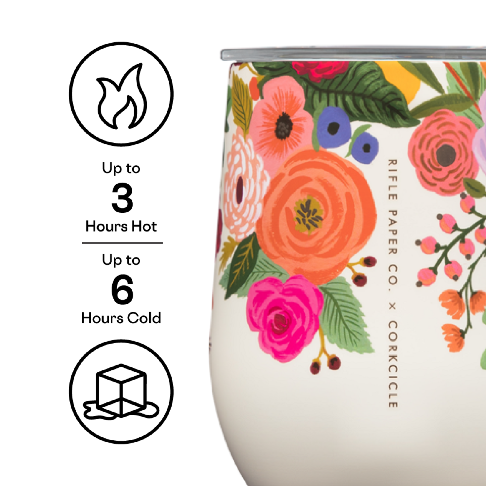 Corkcicle Corkcicle Stemless Garden Party Cream