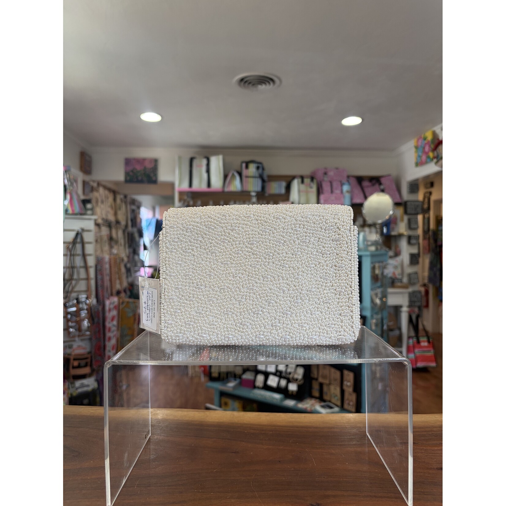 LA Chic Designs LA Chic Designs-Cream Beaded Bag