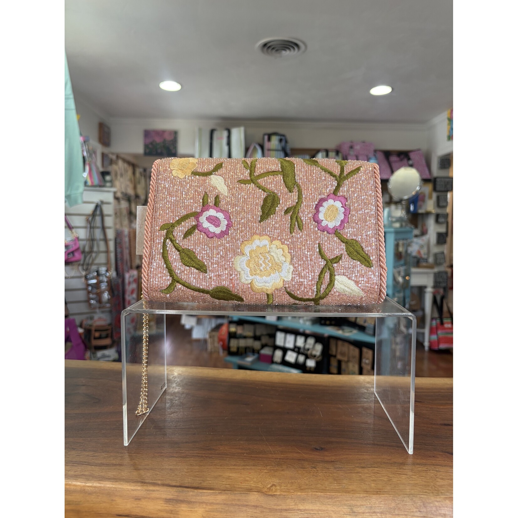 LA Chic Designs LA Chic Designs-Pink Floral Clutch