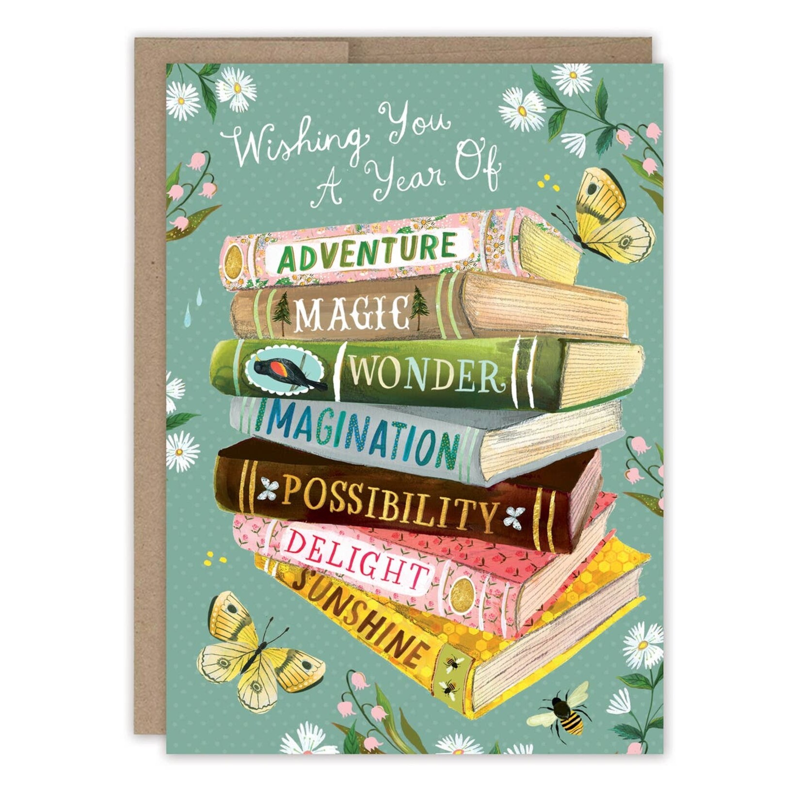 Biely & Shoaf Biely & Shoaf-A Year of Wishes Book Stack Birthday Card