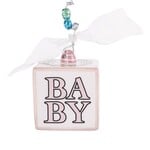 Glory Haus Pink Baby's 1st Christmas Block Ornament