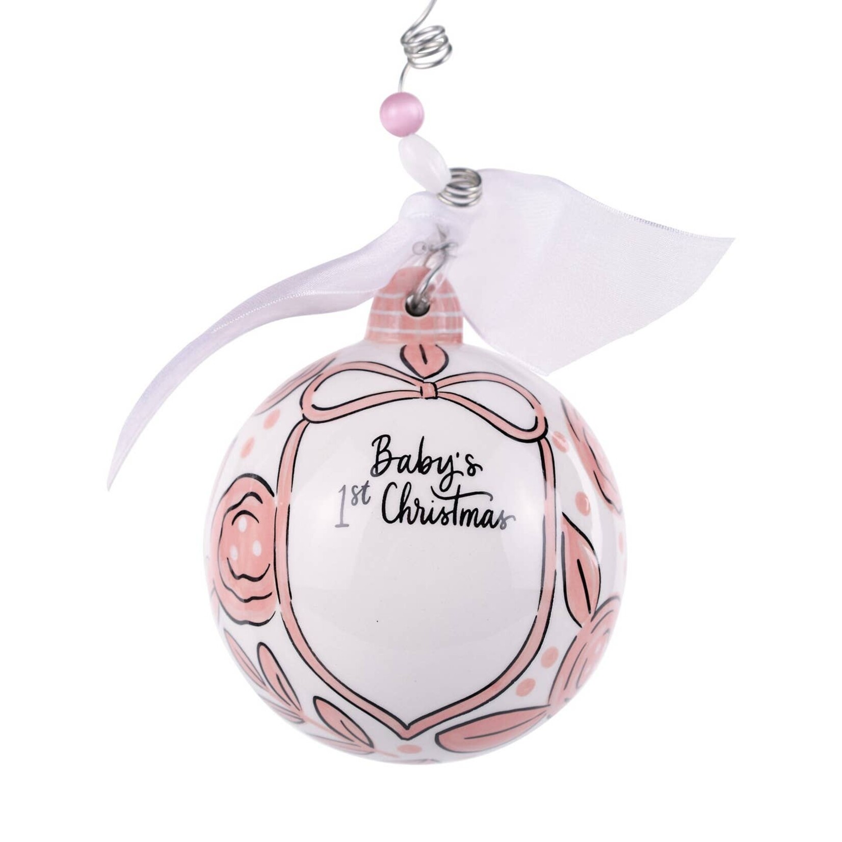 Glory Haus Glory Haus-Pink Bow 1st Christmas Ornament