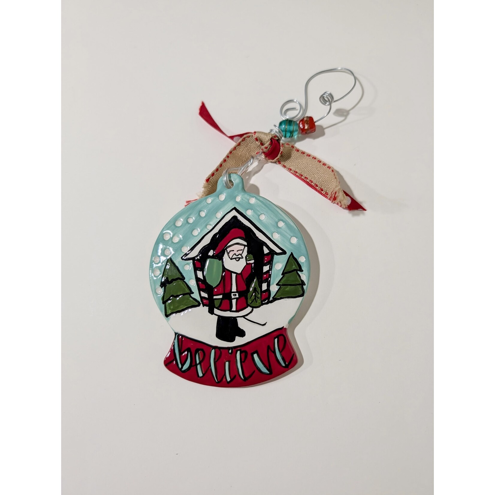 Glory Haus Glory Haus-Santa Snow Globe Flat Ornament