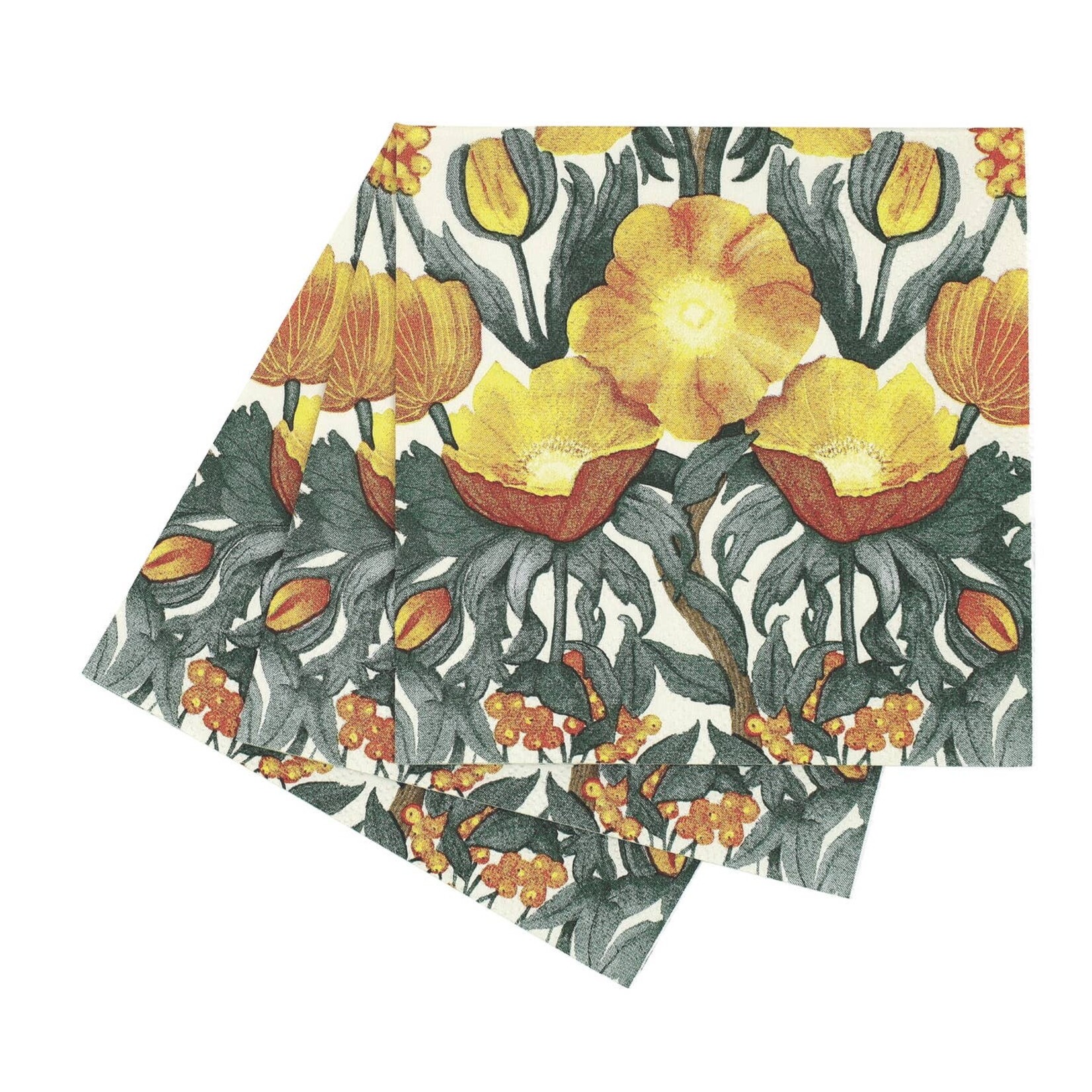 Rock Flower Paper Rock Flower Paper-Poppies Gold Paper Napkins