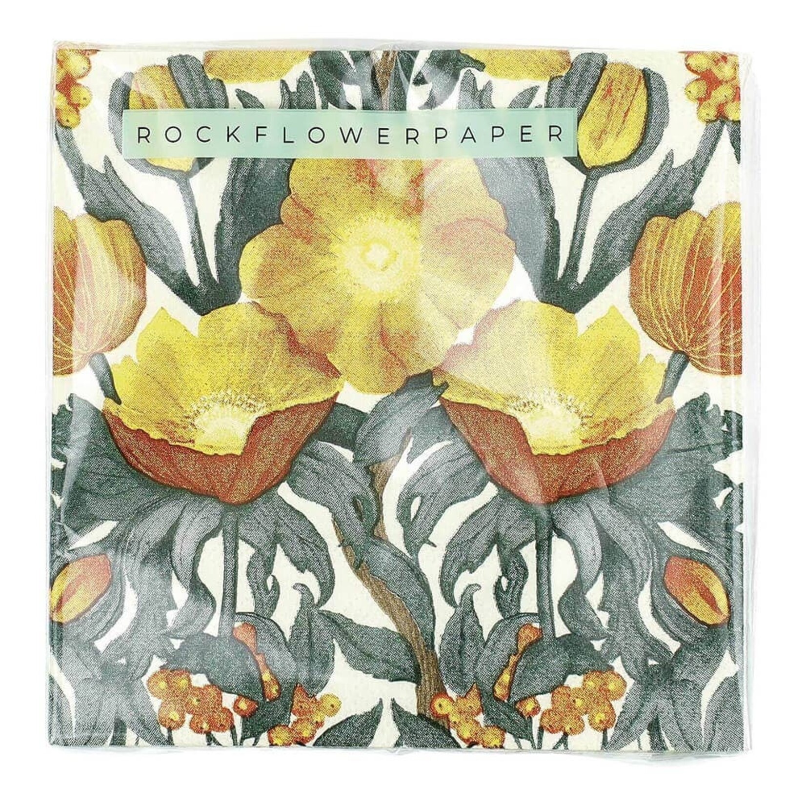Rock Flower Paper Rock Flower Paper-Poppies Gold Paper Napkins