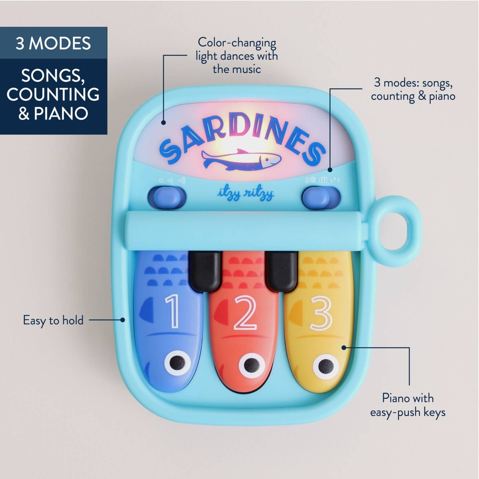 Itzy Ritzy Itzy Ritzy-Bitzy Tunes-Sardines - Light-Up Interactive Piano Toy