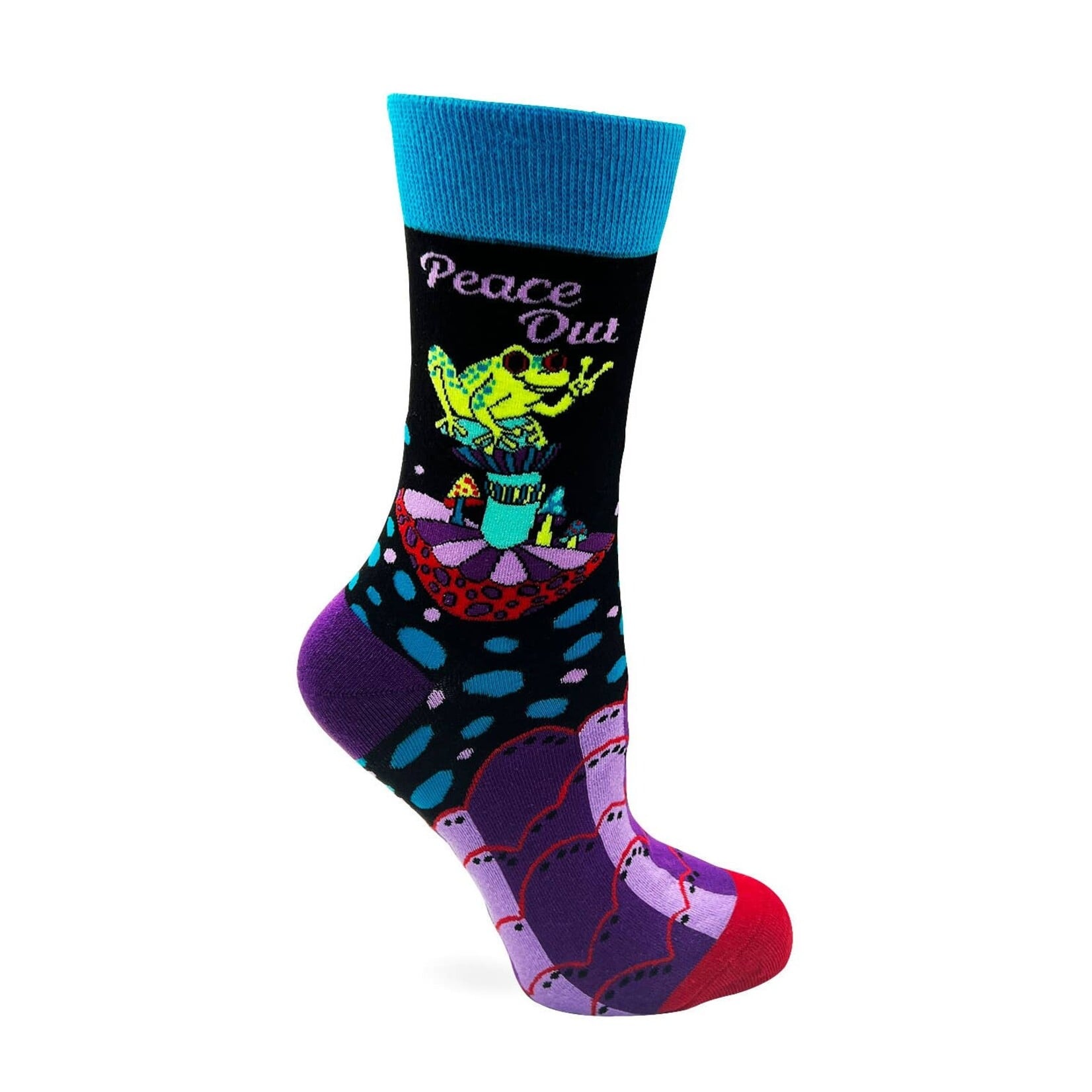 Fabdaz Fabdaz-Peace Out Frog-Socks