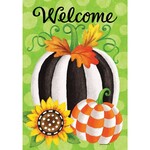 Custom Decor Striped Pumpkin Flag