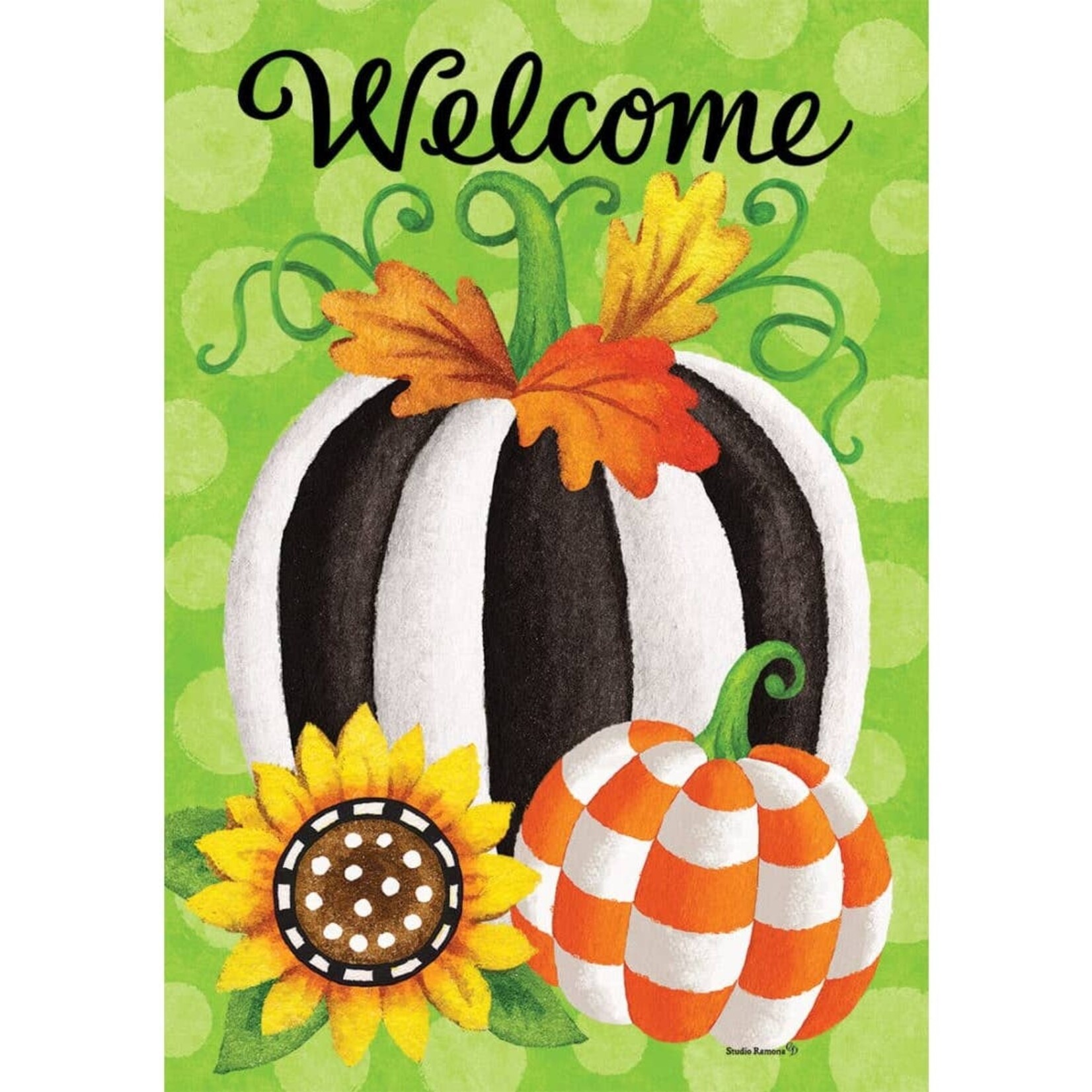 Custom Decor Custom Decor- Striped Pumpkin Flag