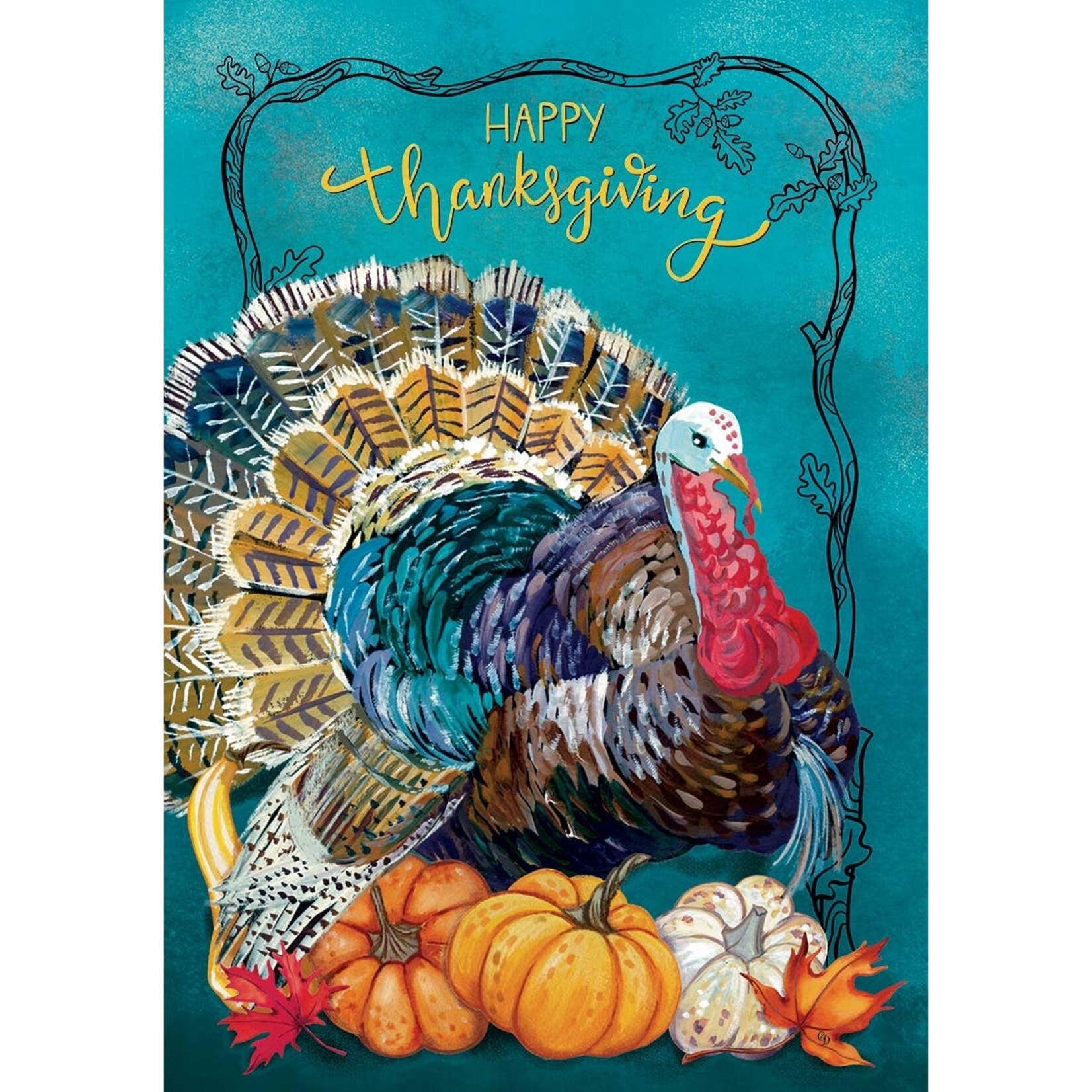 Custom Decor Custom Decor- Teal Turkey Flag
