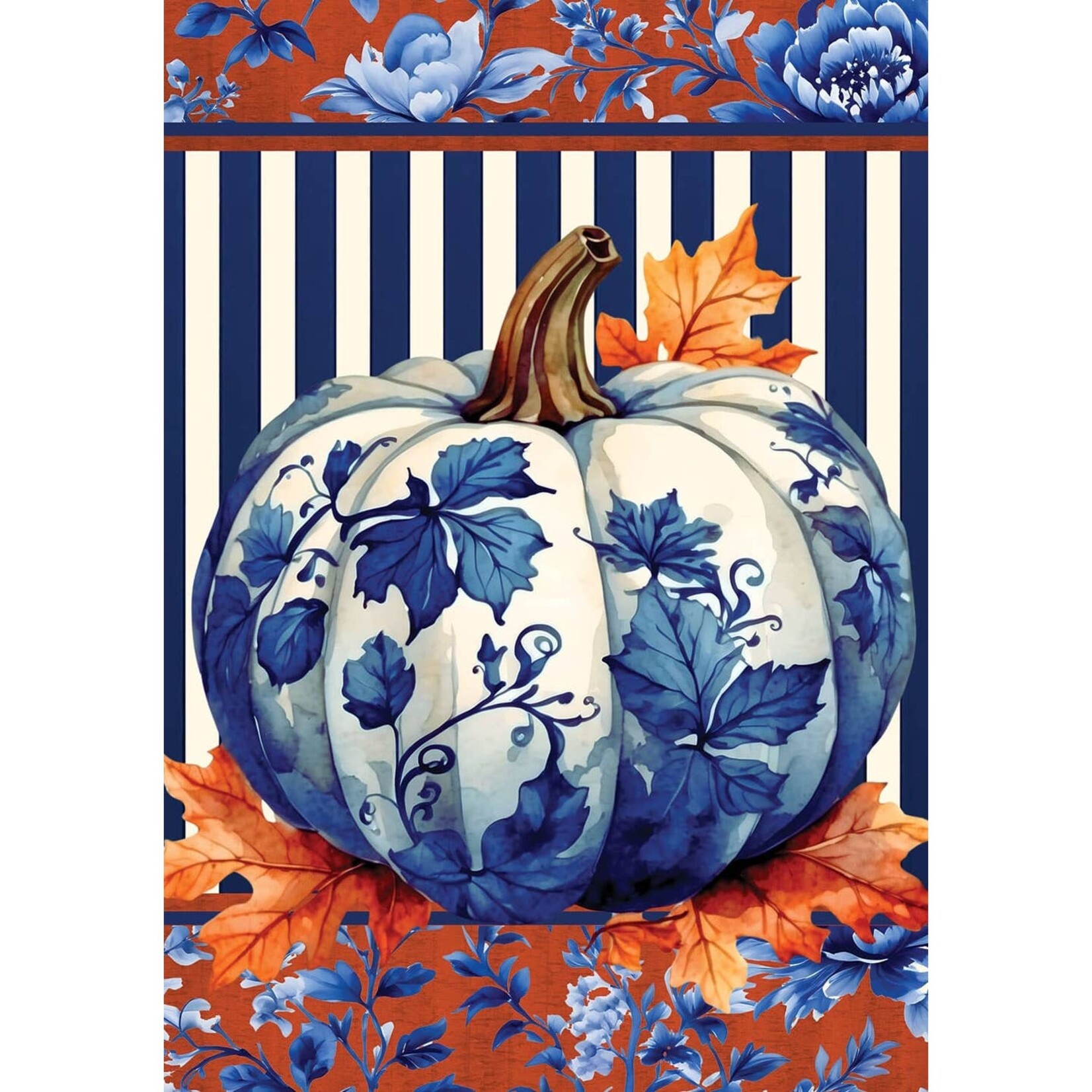 Custom Decor Custom Decor-Chinoiserie Pumpkin Flag