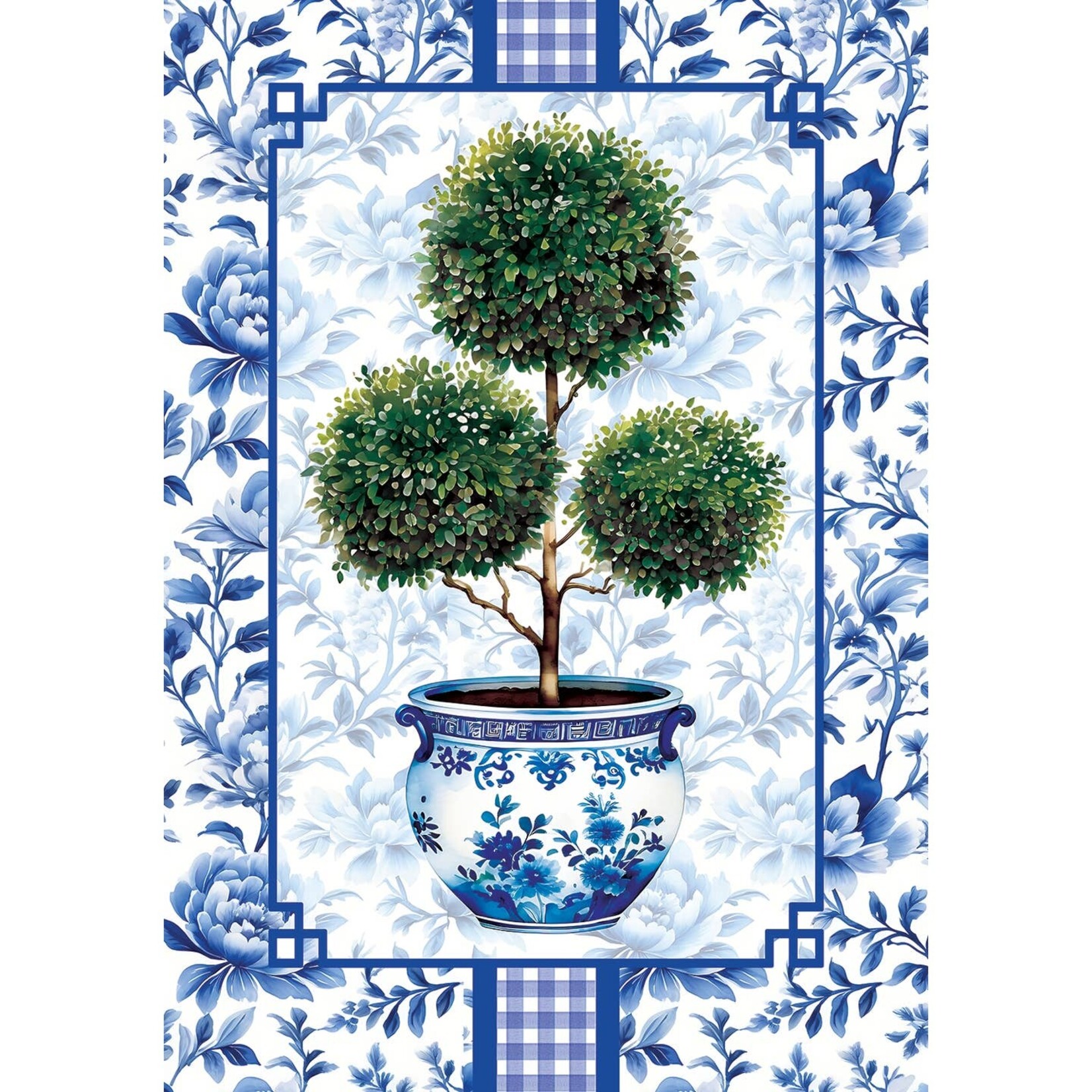 Custom Decor Custom Decor-Chinoiserie Topiary Flag