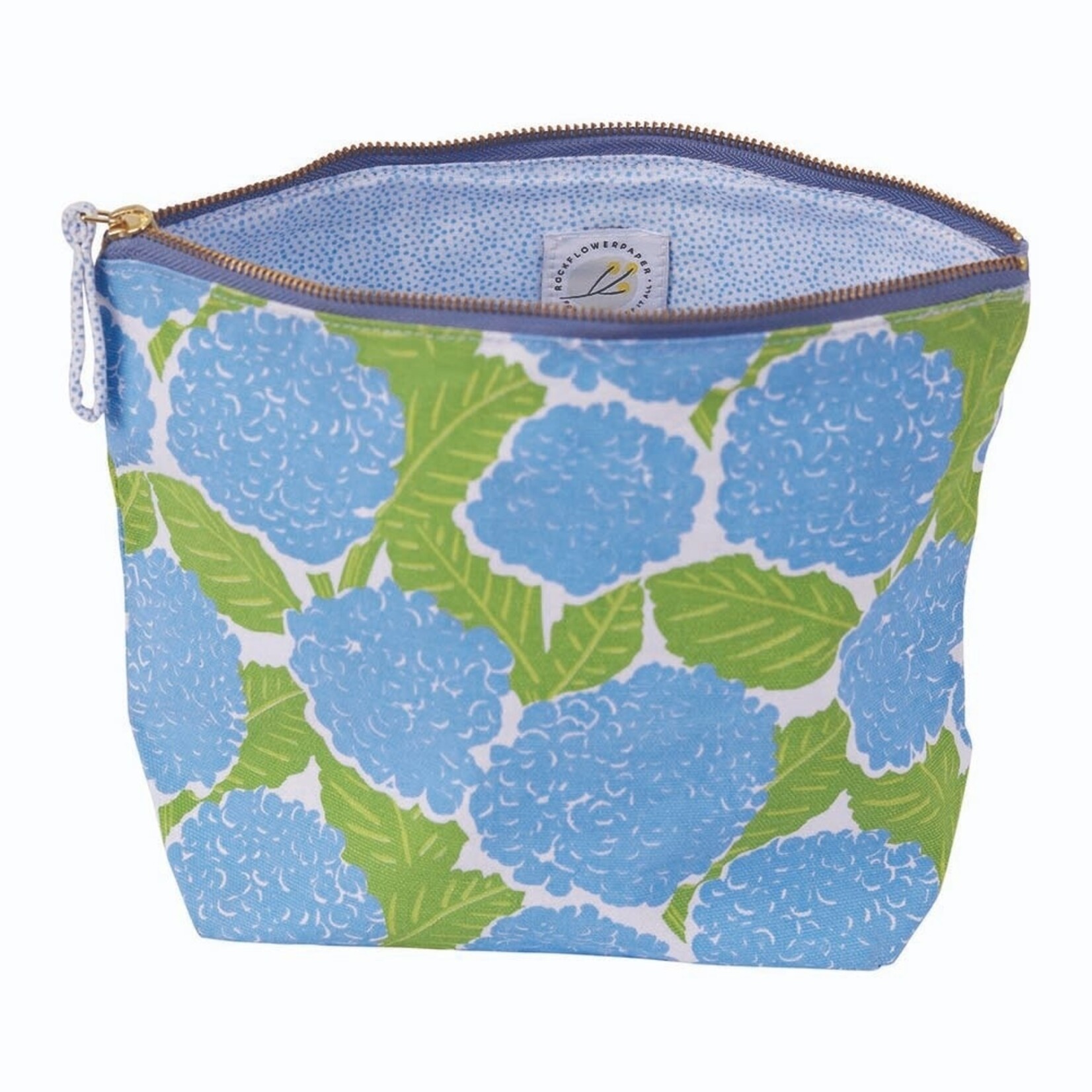 Floss and Rock Rock Flower Paper- Blue Hydrangea Pouch Large