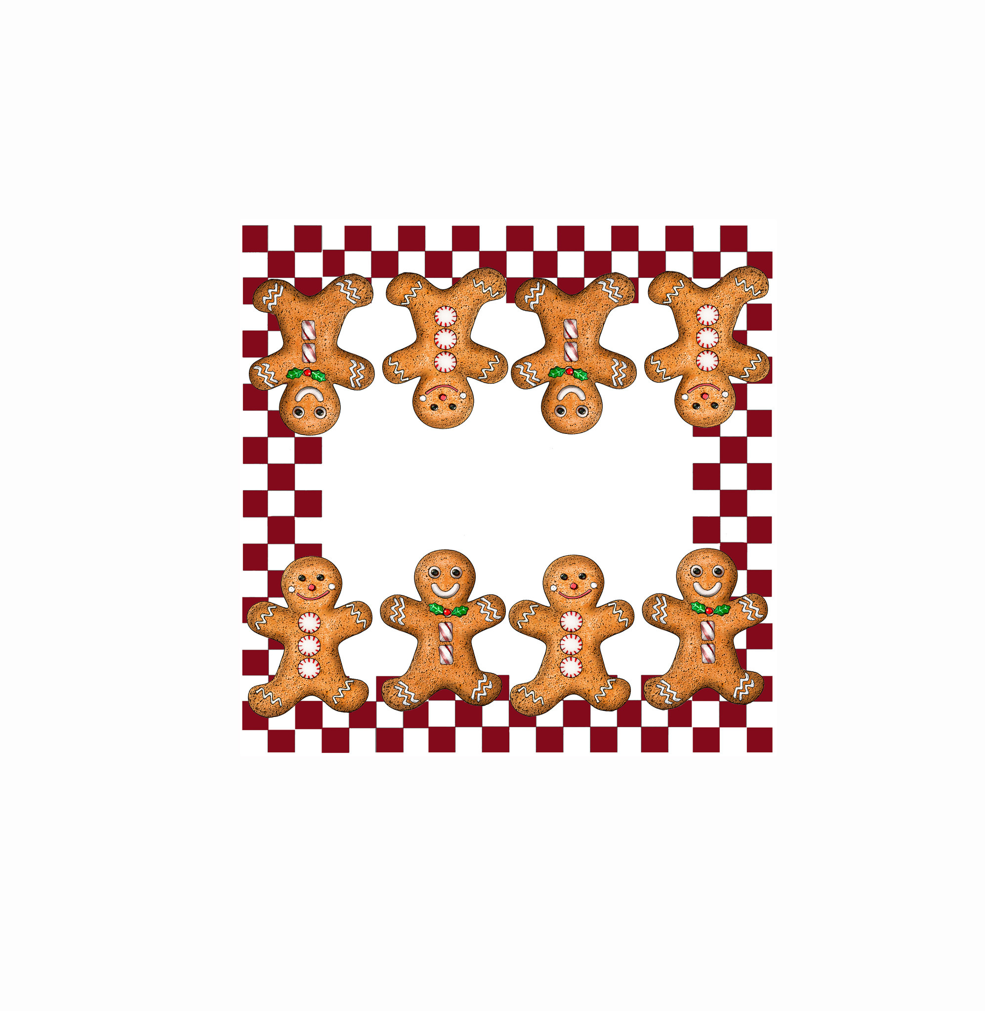 gingerbread man kitchen towel floursack 30 x 30 inches Alphie & Ollie