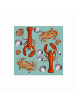 Alphie and Ollie lobster and crab kitchen towel/table cover-30 x 30 inches