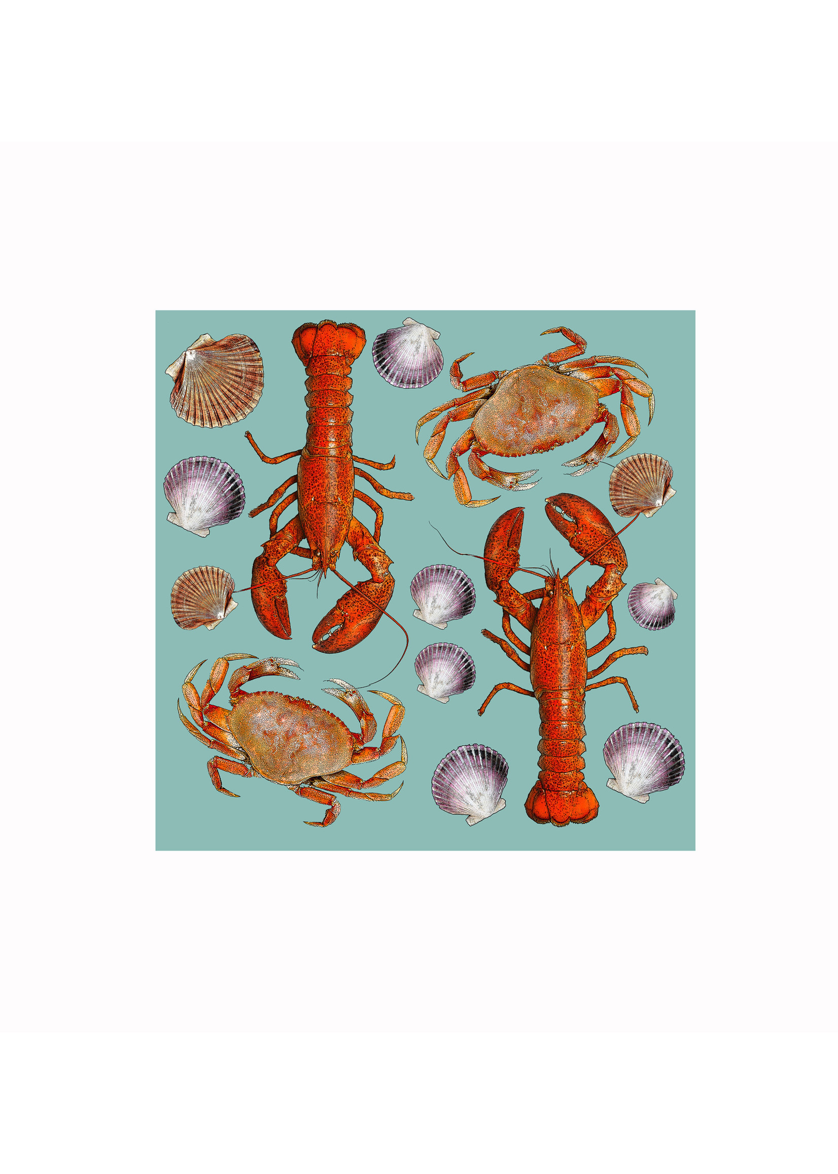 Alphie and Ollie lobster and crab, lobster utensil holder set of 4