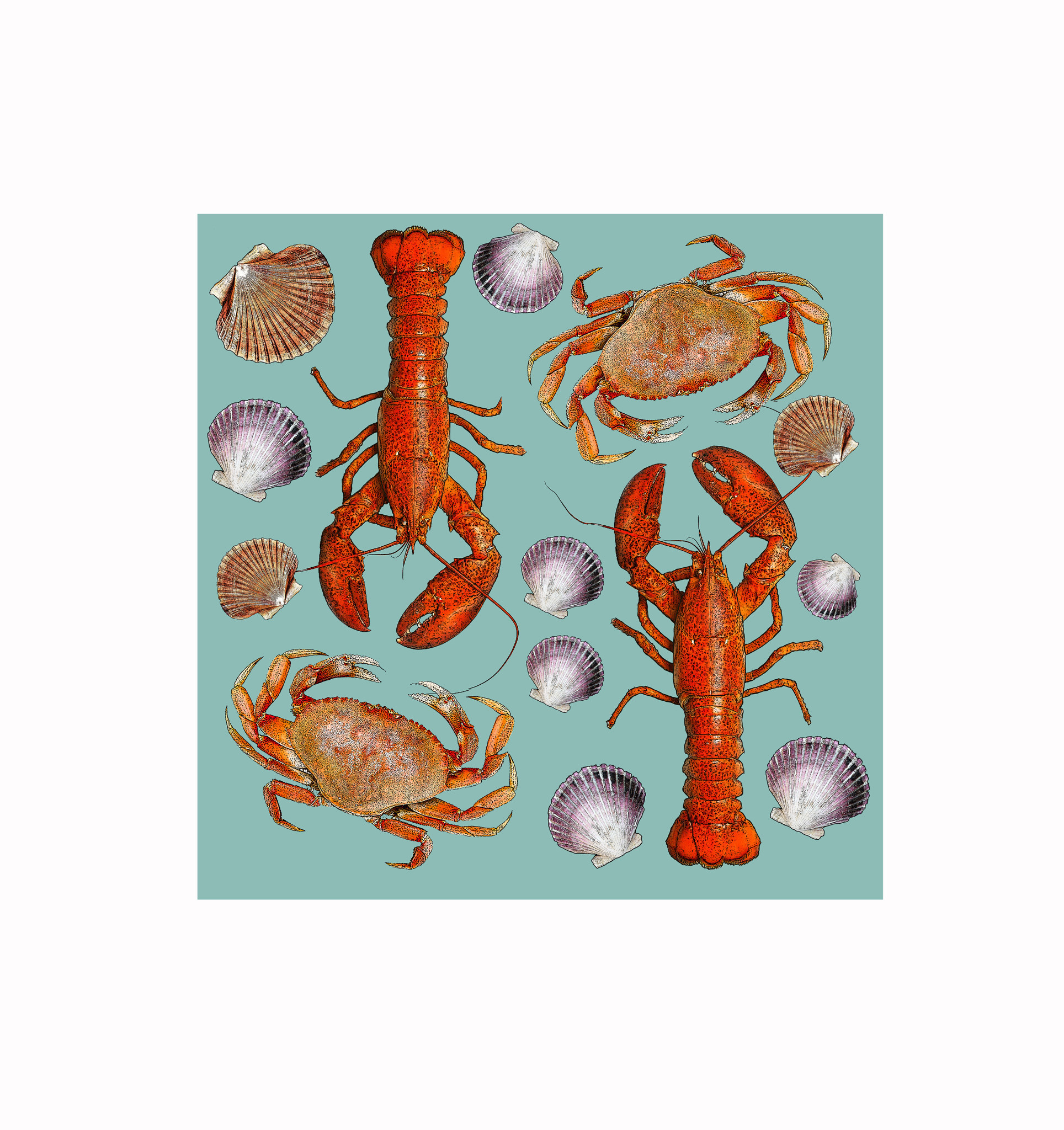 lobster and crab, lobster utensil holder set of 4 - Alphie & Ollie