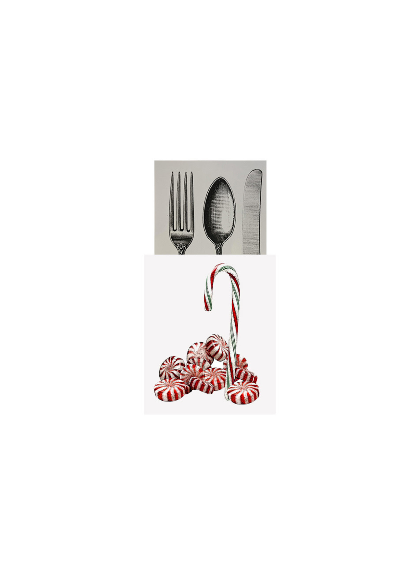 Alphie and Ollie candy cane utensil holder set of 4