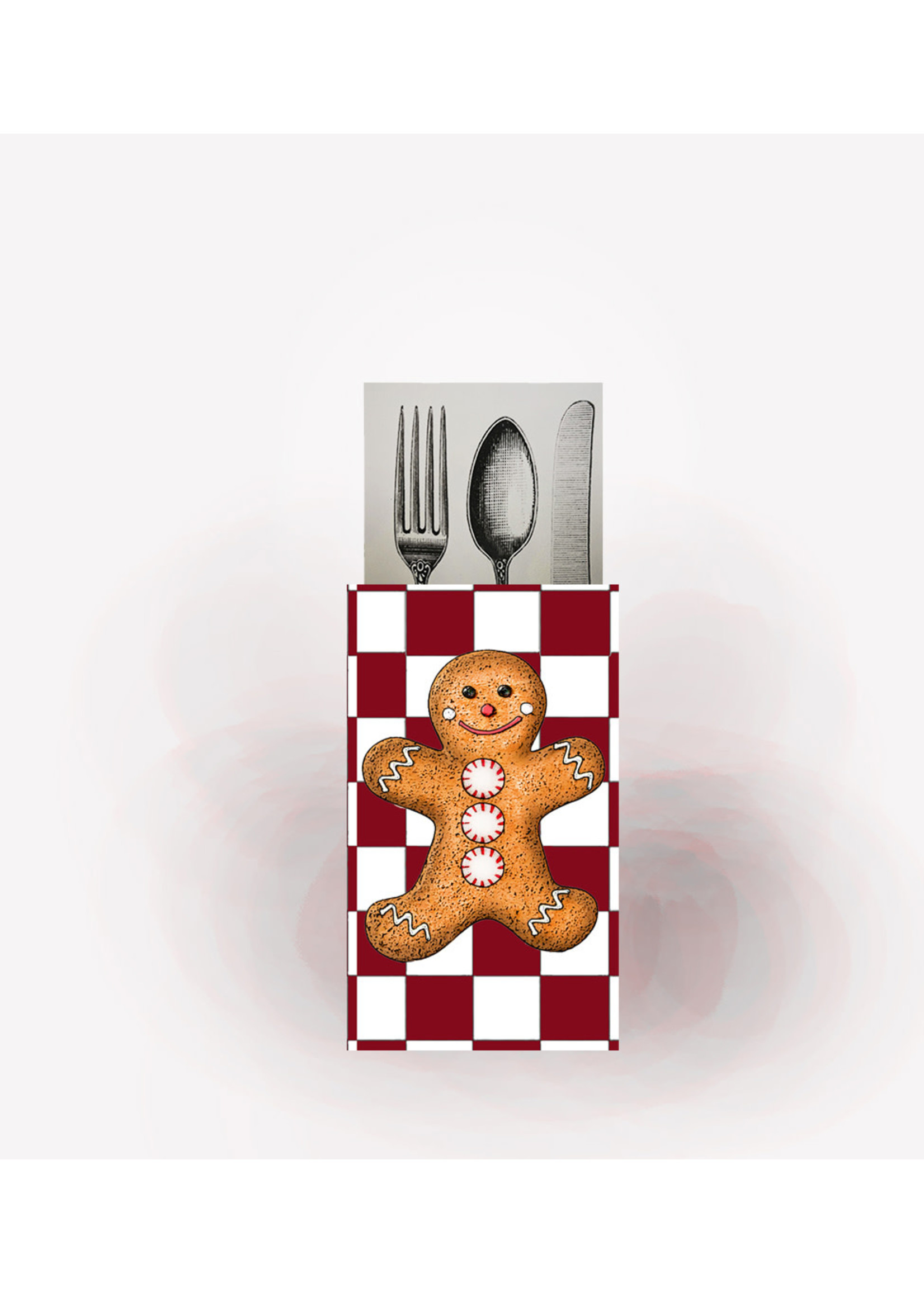Alphie and Ollie gingerbread man utensil holder set of 4