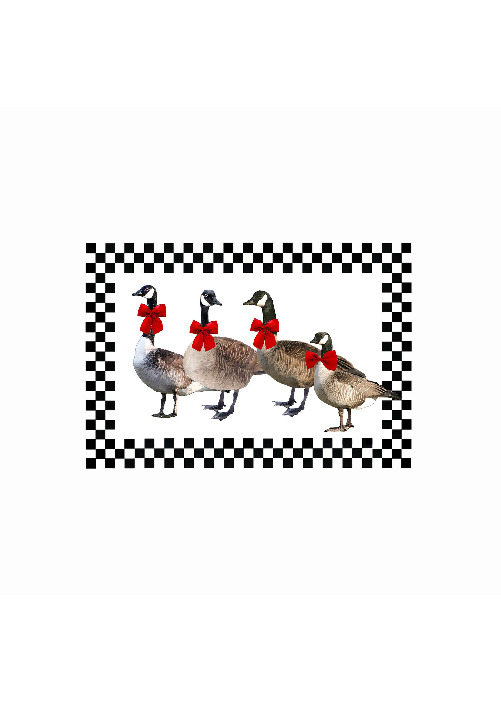 Alphie and Ollie goose checkerboard placemat/napkin 14 x 20 inches