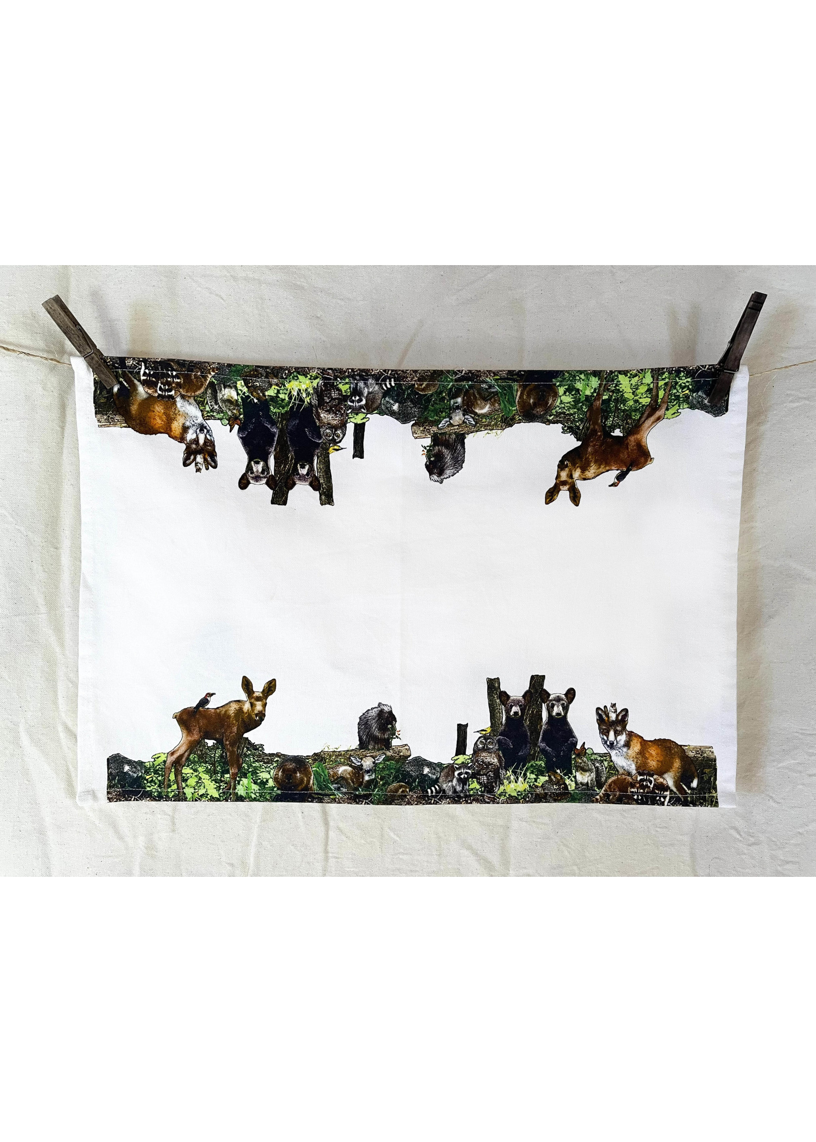 Alphie and Ollie woodland animals placemat/napkin 14 x 20 inches