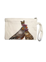 Alphie and Ollie two birds with flowers wristlet
