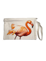 Alphie and Ollie flamingo wristlet