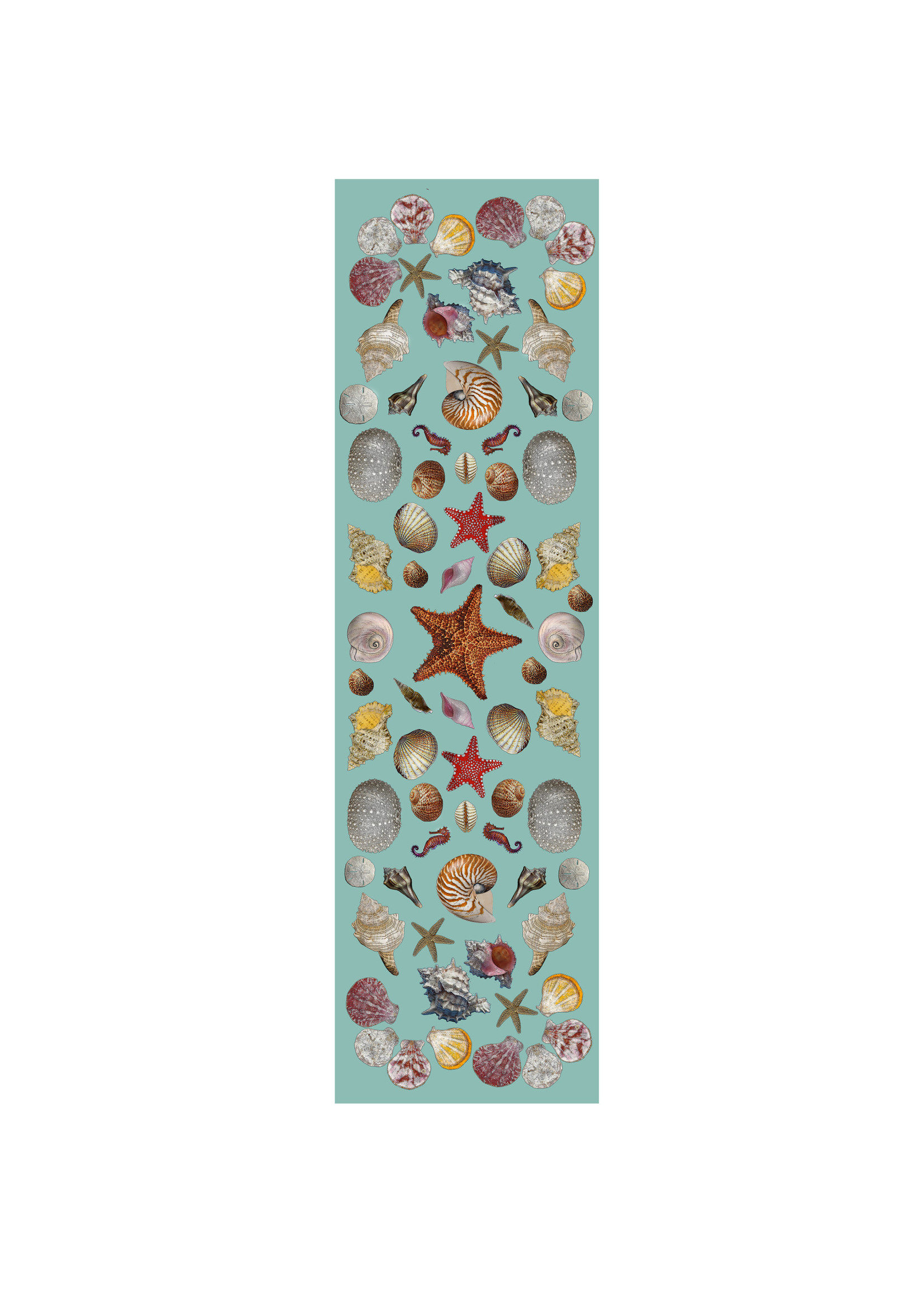 Alphie and Ollie sea shells table runner 20 x 70 inches