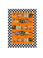 Alphie and Ollie halloween jack o lantern kitchen towel 18 x 24 inches flour sack material