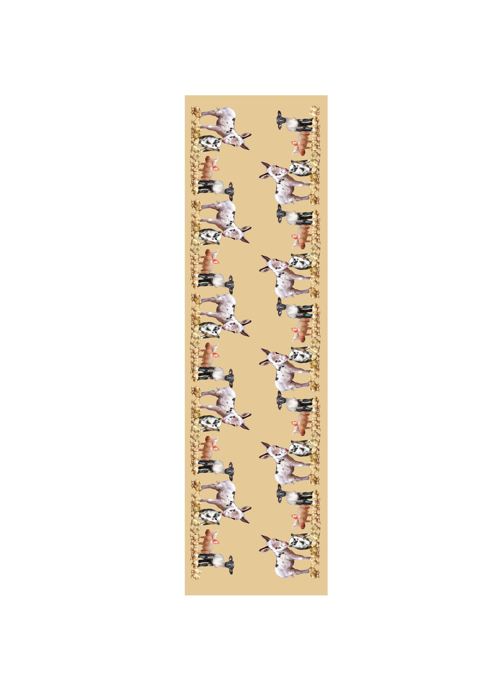 Alphie and Ollie baby farm animals table runner 20 x 70 inches