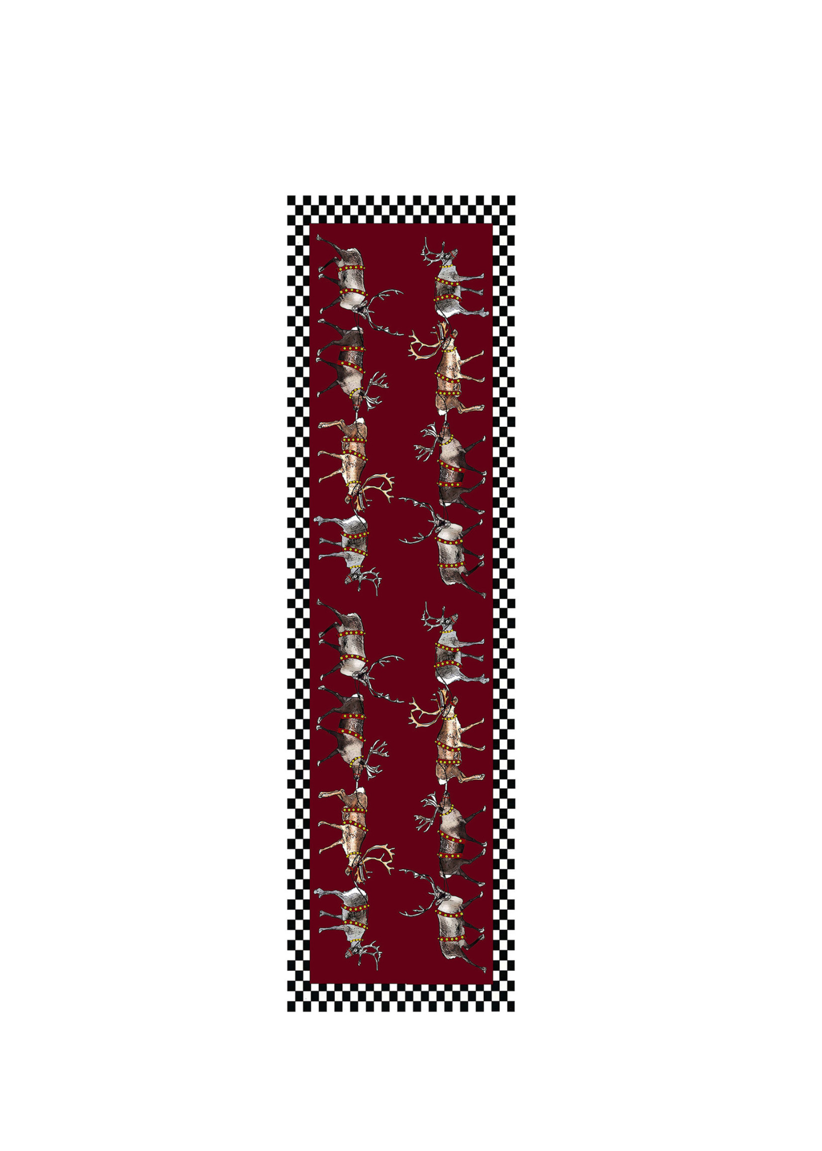 Alphie and Ollie reindeer (red) table runner 20 x 70 inches