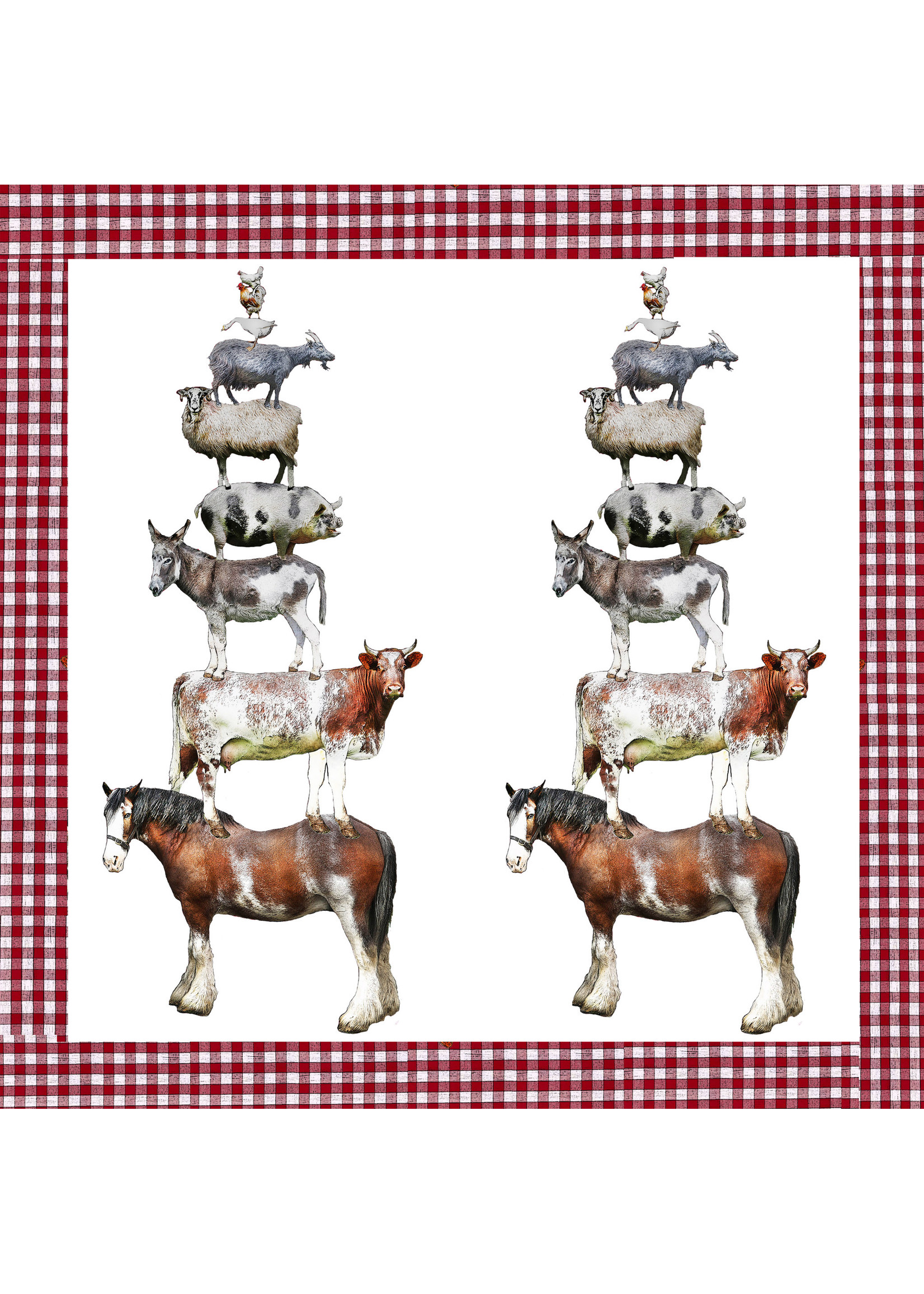 Alphie and Ollie farm animal stack napkin