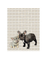 French bulldog puppy kitchen towel 18 x 24 inches flour sack material