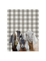 Alphie and Ollie nubian goats kitchen towel 18 x 24 inches flour sack material