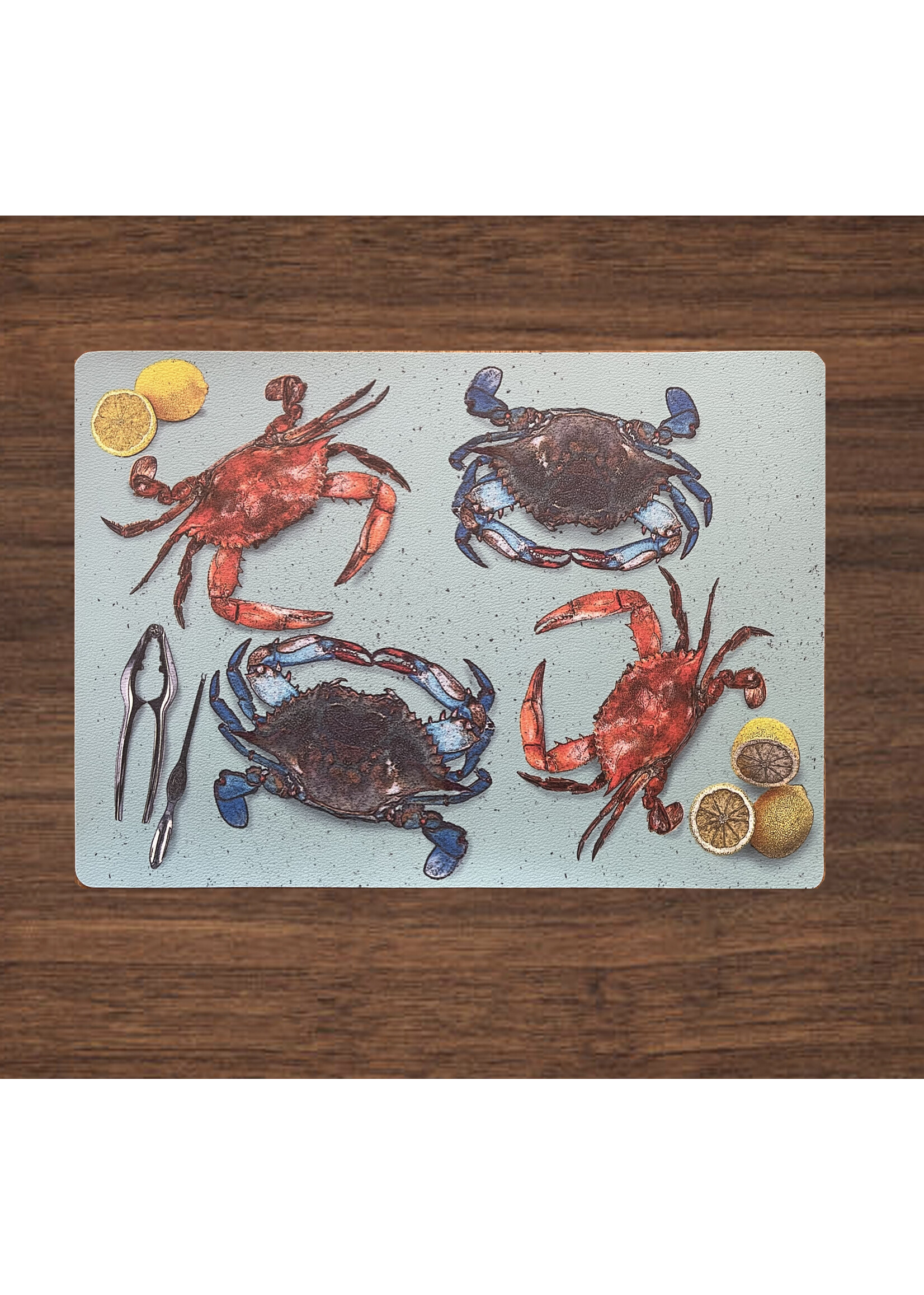 Alphie and Ollie crab  vinyl placemat 12 x 17 inches