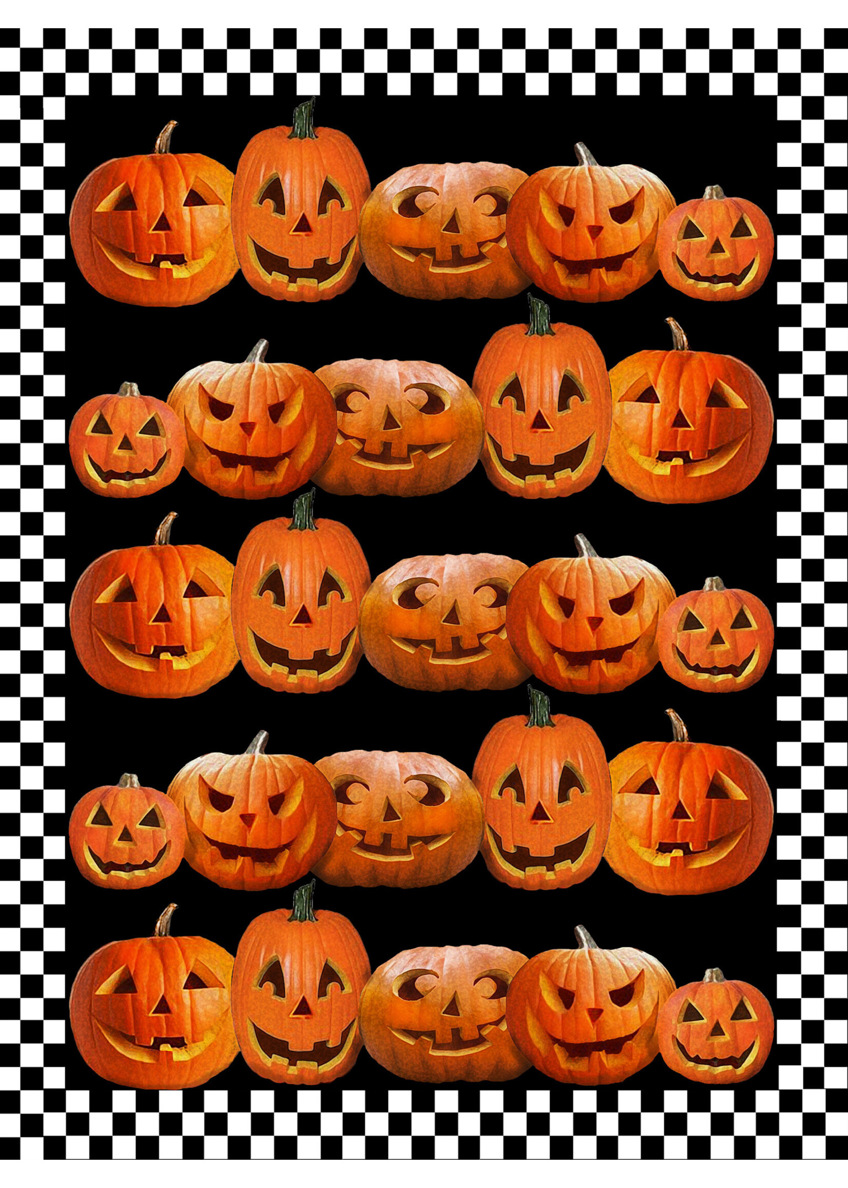 Alphie and Ollie jack 0 lanterns kitchen towel 18 x 24 inches flour sack material