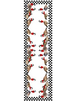Alphie and Ollie goose and checkerboard table runner 20 x 65 inches