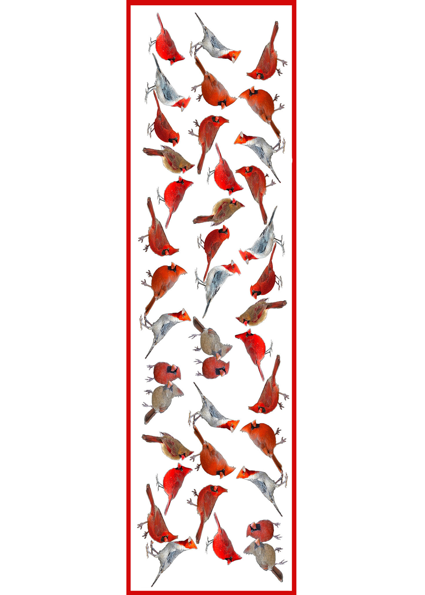 Alphie and Ollie cardinal table runner 20 x 65 inches