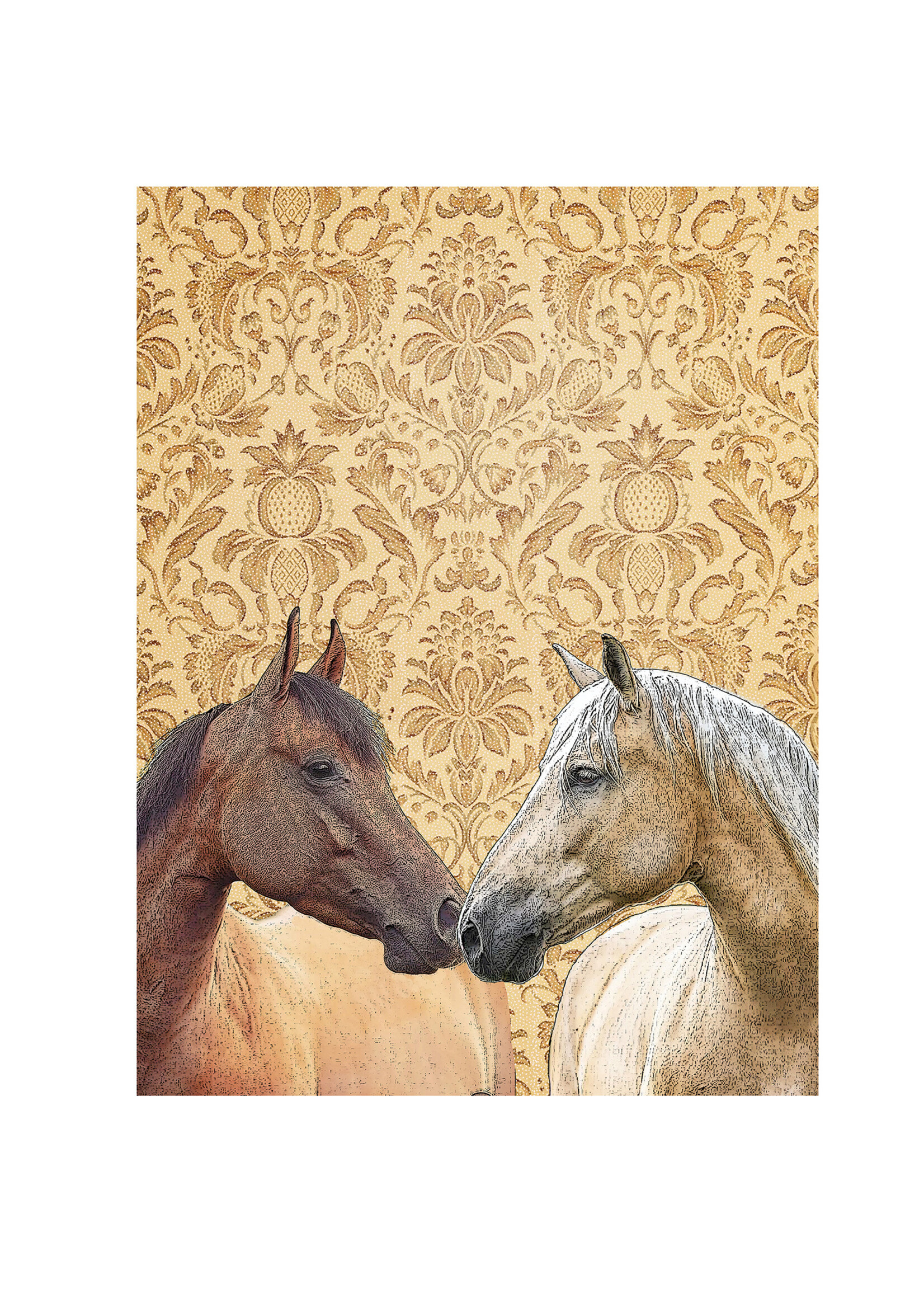 Alphie and Ollie horses kitchen towel
